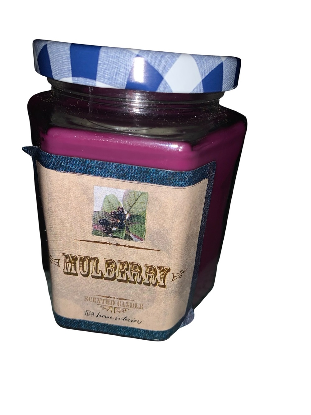 Home Interiors Mulberry Candle Jar 7.5 oz‎ Vintage 90s Y2K